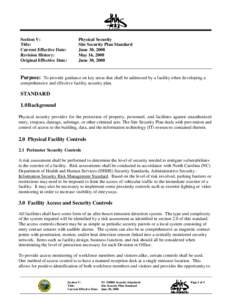 Section V: Title: Current Effective Date: Revision History: Original Effective Date: