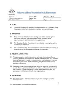 Microsoft Word[removed]Policy on Discrimination & Harassment Jan 2010Draft.doc