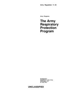 Army Regulation 11–34  Army Programs The Army Respiratory