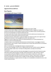 Jt – joetex – percorsi didattici Appunti di Storia dell’Arte René Magritte “ La battaglia delle Argonne” ([removed]La battaglia delle Argonne (1959)