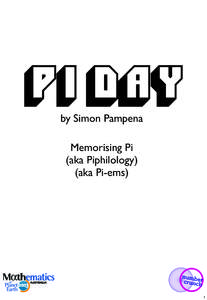 pi day by Simon Pampena Memorising Pi (aka Piphilology) (aka Pi-ems)