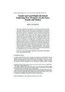 Bina Agarwal / Gender studies / Land law / Feminist theory / Sociology / Deniz Kandiyoti / Gender inequality / Land reform / Madhu Purnima Kishwar / Feminist economists / Social philosophy / Feminism