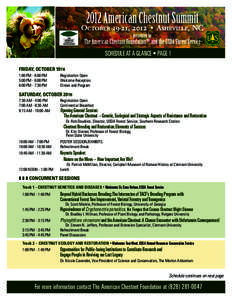 2012 American Chestnut Summit October 19-21, 2012 • Asheville, NC presented by