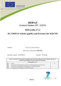 Microsoft Word - Dopas deliverable D1_3_DopasWebsiteandExtrane_pmp.docx