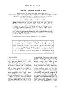 Podoces, 2007, 2(2): 113–121  Wintering Populations of Swans in Iran