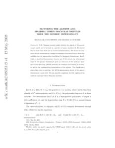 arXiv:math.ACv1 15 MayFACTORING THE ADJOINT AND MAXIMAL COHEN–MACAULAY MODULES OVER THE GENERIC DETERMINANT RAGNAR-OLAF BUCHWEITZ AND GRAHAM J. LEUSCHKE