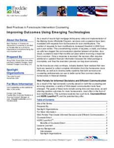 Improving Outcomes Using Emerging Technologies