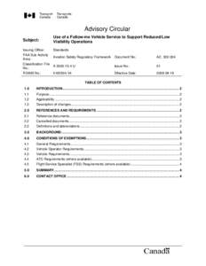 Advisory Circular Subject: Issuing Office: PAA Sub Activity Area: Classification File