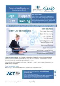 Welcome to Legal Education and Development (L.E.A.D) Legal Support Staff Training