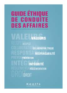 GUIDE ÉTHIQUE de conduite des affaires valeurs valeurs