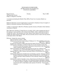 May 9, [removed]Board of Supervisors Minutes