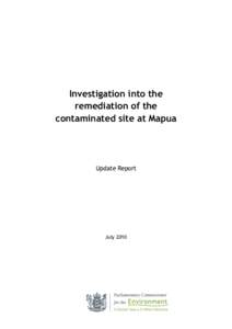1  Investigation into the remediation of the contaminated site at Mapua