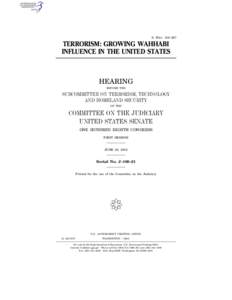 S. HRG. 108–267  TERRORISM: GROWING WAHHABI INFLUENCE IN THE UNITED STATES  HEARING