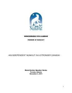 Arctic Ocean / Provinces and territories of Canada / Aboriginal peoples in Canadian territories / Aboriginal peoples in Quebec / Indigenous peoples of North America / Nunavut / Devolution / Eva Aariak / Northwest Territories / Aboriginal peoples in Canada / Americas / Inuit