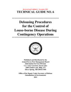 AFPMB Technical Guide No. 6 - Delousing Procedures for the Control of Louse-borne Disease During Contingency Operations