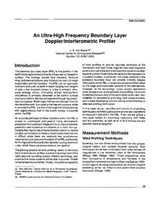 Data Assimilation  J. S. Van Baelen(a) National Center for Atmospheric Research(b) Boulder, CO