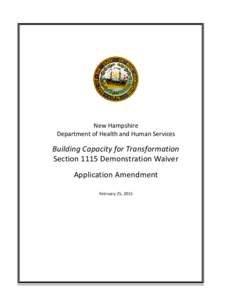 New Hampshire Department of Health and Human Services Building Capacity for Transformation Section 1115 Demonstration Waiver Application Amendment