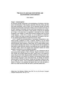 THE ROLE OF LANGUAGE IN MYSTIFYING AND DE-MYSTIFYING GYPSY IDENTITY Yaron Matras