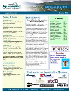 BUSINESS LINES E-NEWS SandpointChamber.com December[removed]Meetings & Events