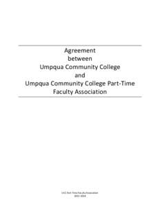 Agreement between Umpqua Community College and Umpqua Community College Part-Time Faculty Association