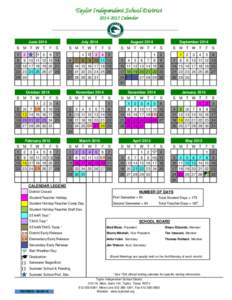 Taylor Independent School District[removed]Calendar