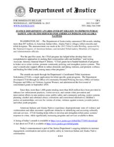 ______________________________________________________________________________ FOR IMMEDIATE RELEASE OPA WEDNESDAY, SEPTEMBER 16, 2007 WWW.JUSTICE.GOV