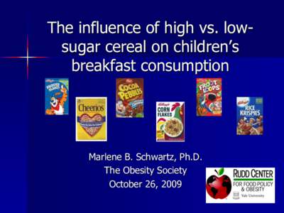 High vs. low sugar cereals