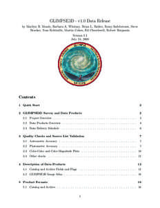 GLIMPSE3D - v1.0 Data Release by Marilyn R. Meade, Barbara A. Whitney, Brian L. Babler, Remy Indebetouw, Steve Bracker, Tom Robitaille, Martin Cohen, Ed Churchwell, Robert Benjamin Version 1.1 July 24, 2008