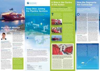 Deep Dive: Joining the Pipeline Sections The Nord Stream Pipelines are laid in three sections that are then welded together underwater to form the full 1,224-kilometre pipelines