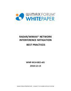RADAR/WiMAX® NETWORK INTERFERENCE MITIGATION BEST PRACTICES