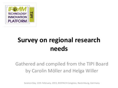 Survey on regional research needs