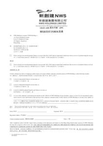 (incorporated in Bermuda with limited liability)  (stock code 股份代號：659) REQUEST FORM 回條 To: