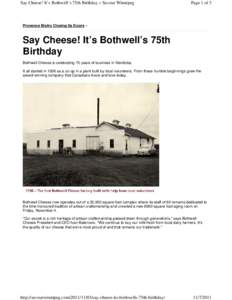 Say Cheese! It’s Bothwell’s 75th Birthday « Savour Winnipeg  Page 1 of 3 Provence Bistro Closing Its Doors »