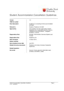 Student Accommodation Cancellation Guidelines