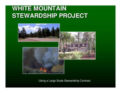WHITE MOUNTAIN STEWARDSHIP PROJECT Using a Large Scale Stewardship Contract  Background and need