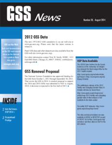 GSS News  Number 28,  AugustGSS Data GSS on the Web