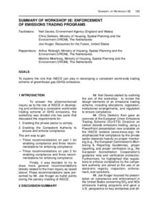 Environment / Emissions trading / Climate change in the European Union / European Union Emission Trading Scheme / International Network for Environmental Compliance and Enforcement / Climate change policy / Carbon finance / Climate change