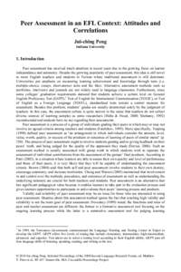 Knowledge / Educational psychology / Academic transfer / Language education / Peer feedback / Peer assessment / Peer-to-peer / Formative assessment / Alternative assessment / Education / Evaluation / Evaluation methods