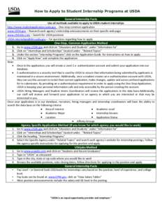 Internship / Civil service in the United States / Medical education in the United States / USAJOBS / United States Department of Agriculture / Organization of Chinese Americans / Education / Learning / Employment