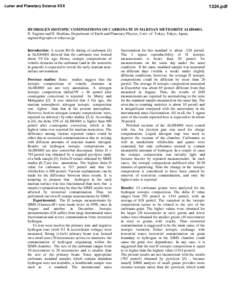 Lunar and Planetary Science XXX[removed]pdf HYDROGEN ISOTOPIC COMPOSITIONS OF CARBONATE IN MARTIAN METEORITE ALH84001. N. Sugiura and H. Hoshino, Department of Earth and Planetary Physics, Univ. of Tokyo, Tokyo, Japan,