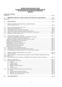 REPORT ON THE IMPLEMENTATION OF MEASURES INTENDED TO PROMOTE OBSERVANCE OF HUMAN RIGHTS AND DEMOCRATIC PRINCIPLES (FOR[removed]TABLE OF CONTENTS FORWARD......................................................................