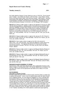 Page 1 of 7 Regular Beavercreek Trustee’s Meeting Tuesday, January 21,  2014