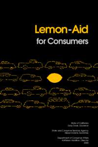 Lemon-Aid for Consumers State of California Gray Davis, Governor State and Consumer Services Agency