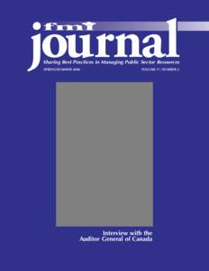 journal Sharing Best Practices in Managing Public Sector Resources SPRING/SUMMER 2006 VOLUME 17, NUMBER 3