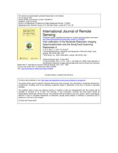 This article was downloaded by:[United States Dept of the Interior] On: 24 August 2007 Access Details: [subscription number[removed]Publisher: Taylor & Francis Informa Ltd Registered in England and Wales Registered Nu