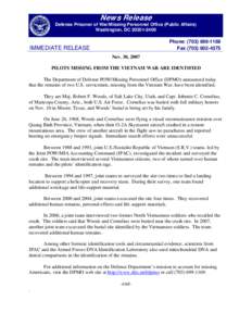 Oahu / Aftermath of the Vietnam War / Laotian Civil War / Defense Prisoner of War/Missing Personnel Office / POW/MIA flag / Robert Tills / Vietnam War / Military / Joint POW/MIA Accounting Command