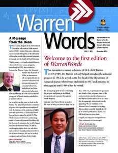 Warren Words A Message from the Dean