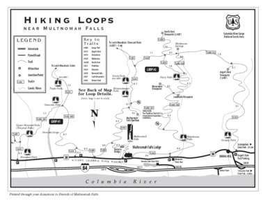 H i k i n g Loops near Multnomah Falls Key to Trails  LEGEND