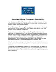        Diversity and Equal Employment Opportunities