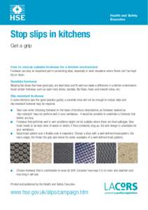 Stop slips in kitchens - Get a grip
